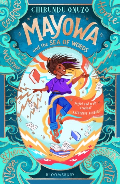 Front cover of Mayowa and the Sea of Words by Chibundu Onuzo, illustrated by Paula Zorite