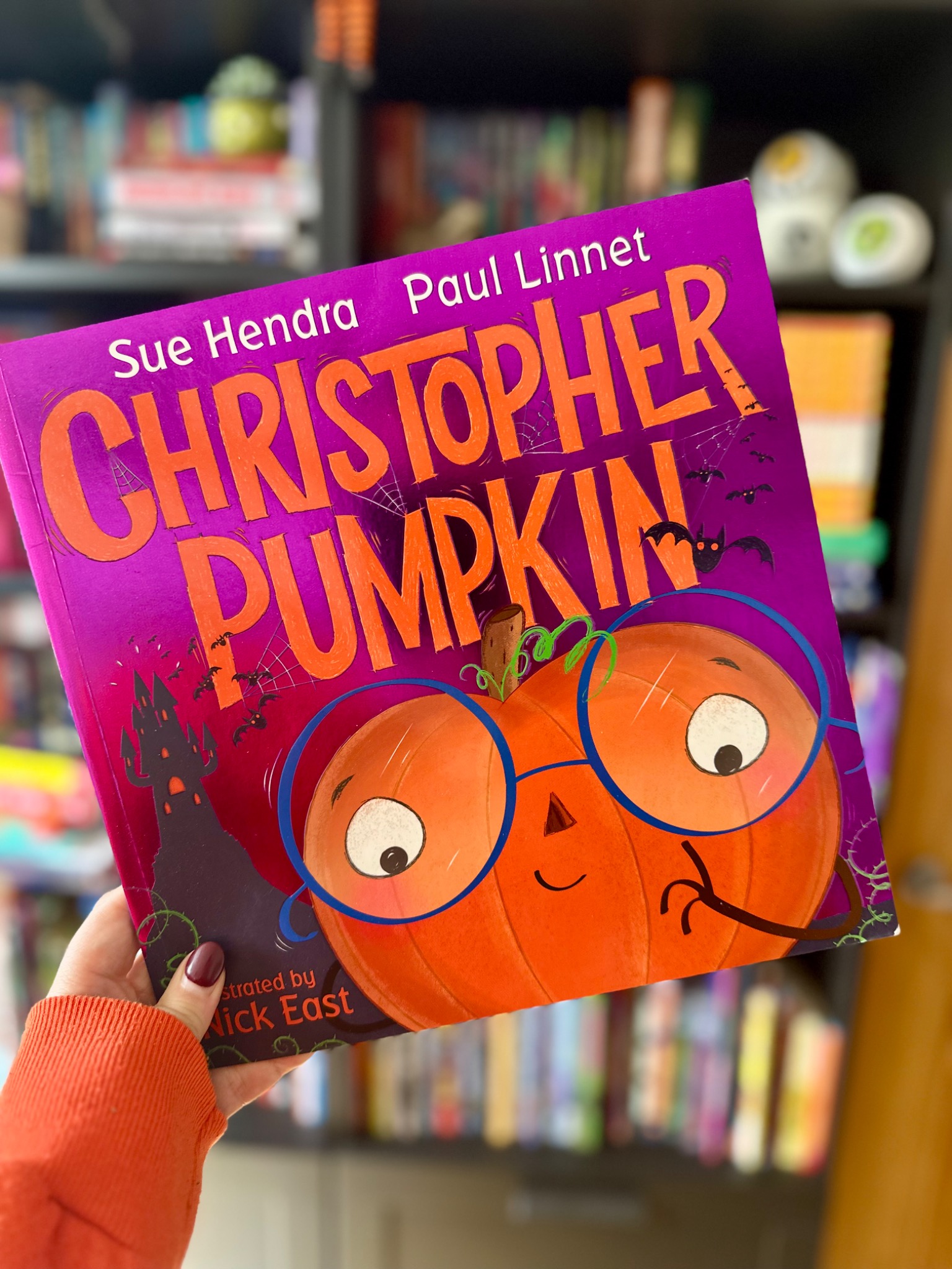 October Jones holding Christopher Pumpkin