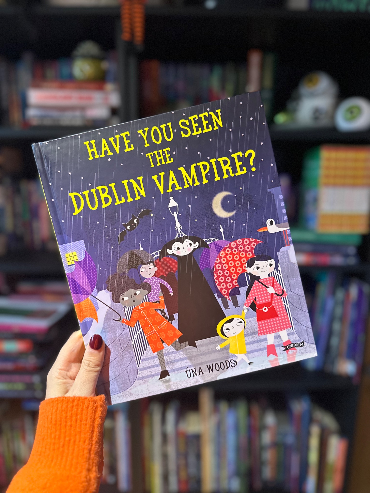 October Jones holding Have You Seen the Dublin Vampire?