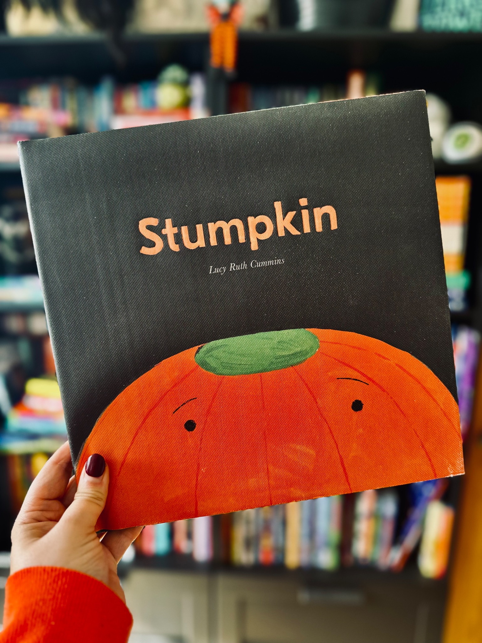 October Jones holding Stumpkin